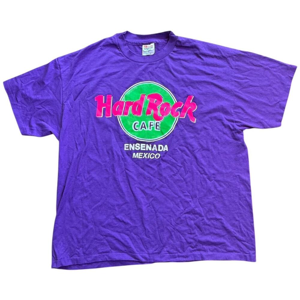 Vintage Purple green Hard Rock Cafe Mexico T-shirt Size XL